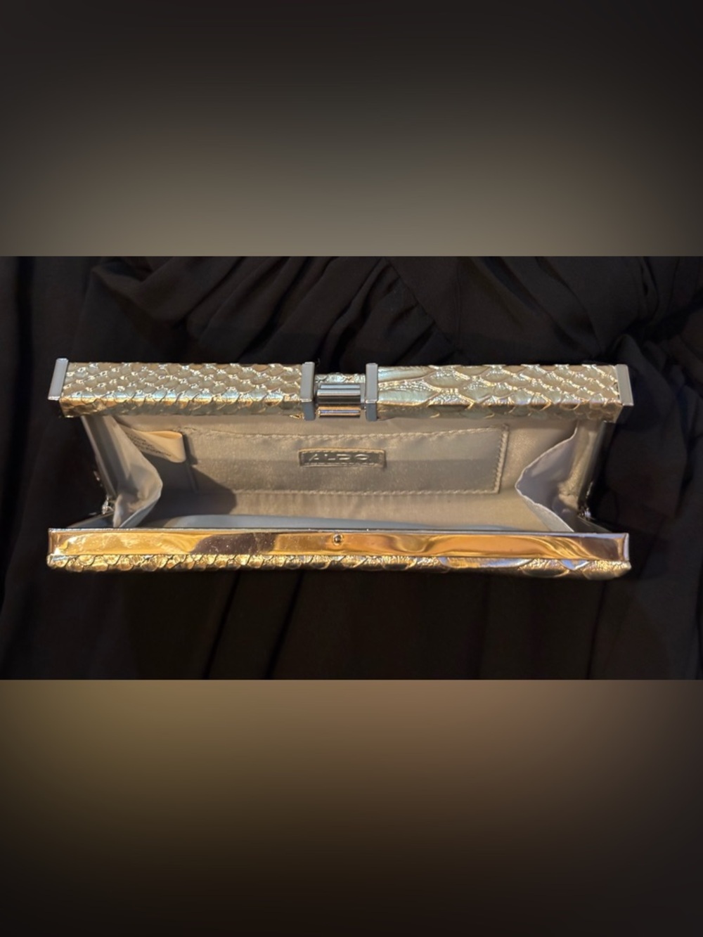 Aldo Metallic Gold Snake-Embossed Clutch - Picture 2 of 2